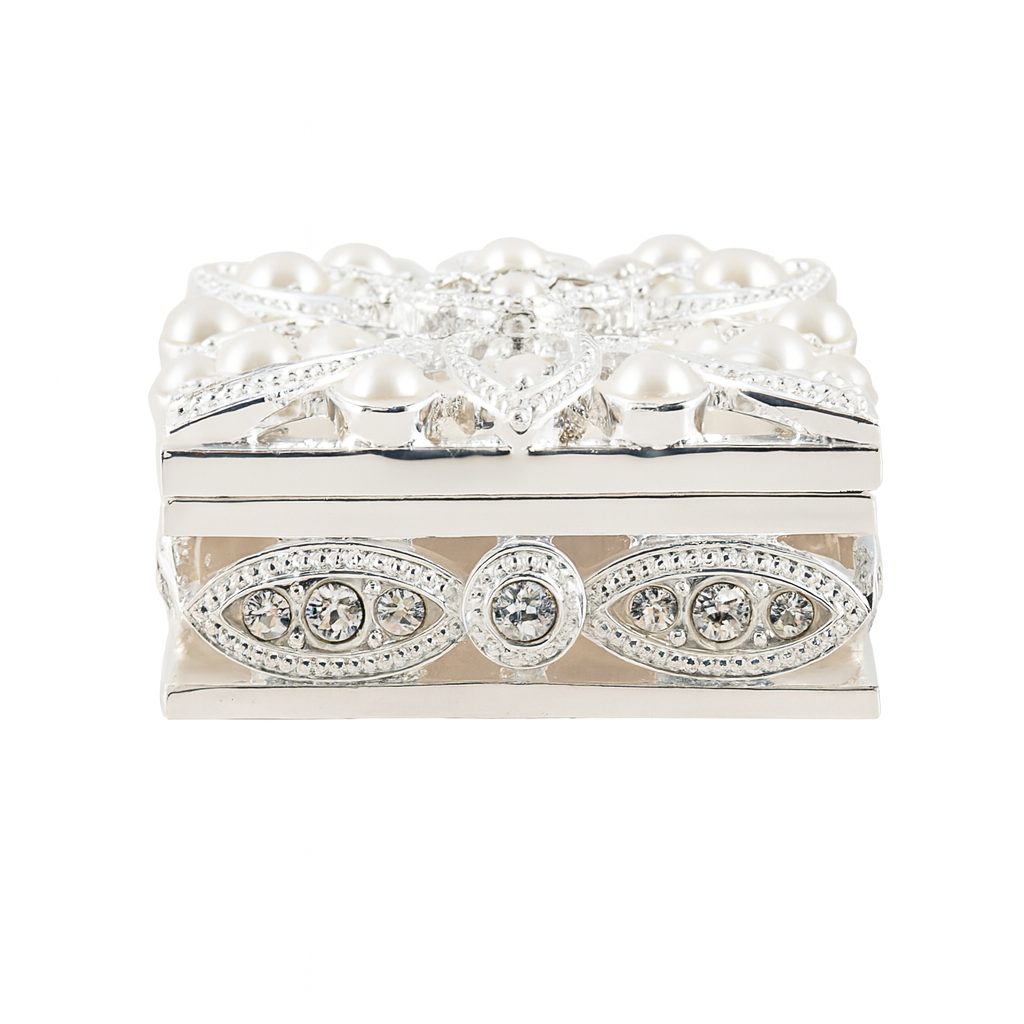 Elegant Silver Pearl Jewellery Box