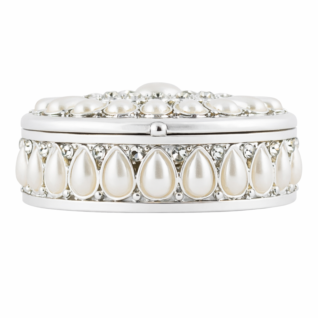 Elegant Silver Pearl Jewellery Box