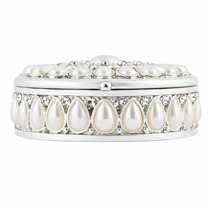 Elegant Silver Pearl Jewellery Box