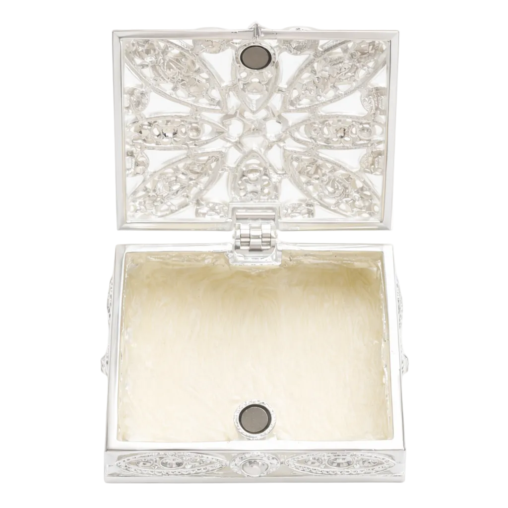 Elegant Silver Pearl Jewellery Box