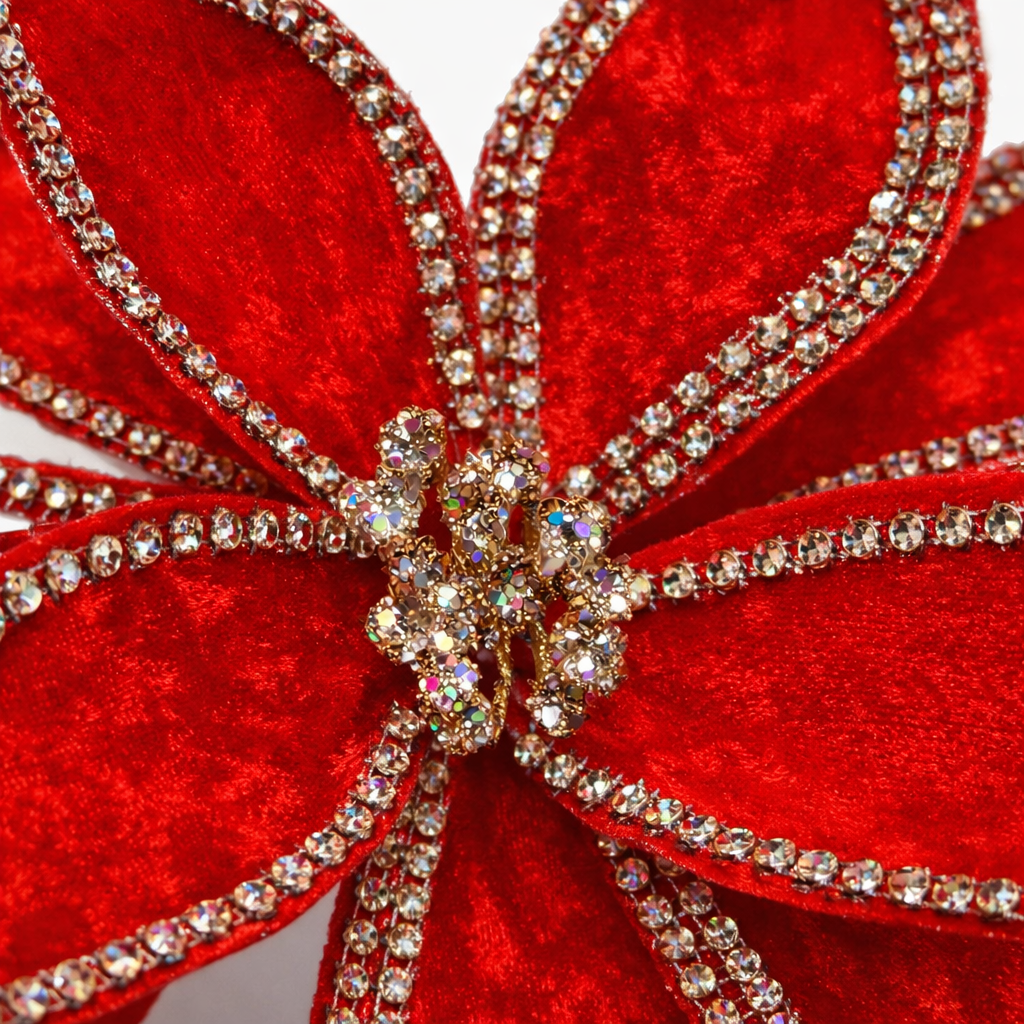 Holiday Luxe Poinsettia Clip Decoration