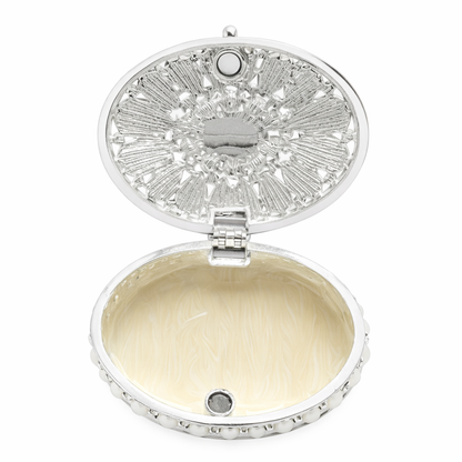 Elegant Silver Pearl Jewellery Box