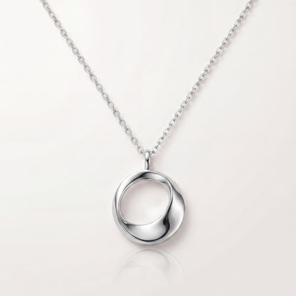 925 Sterling Silver Modern Open Circle Pendant Necklace