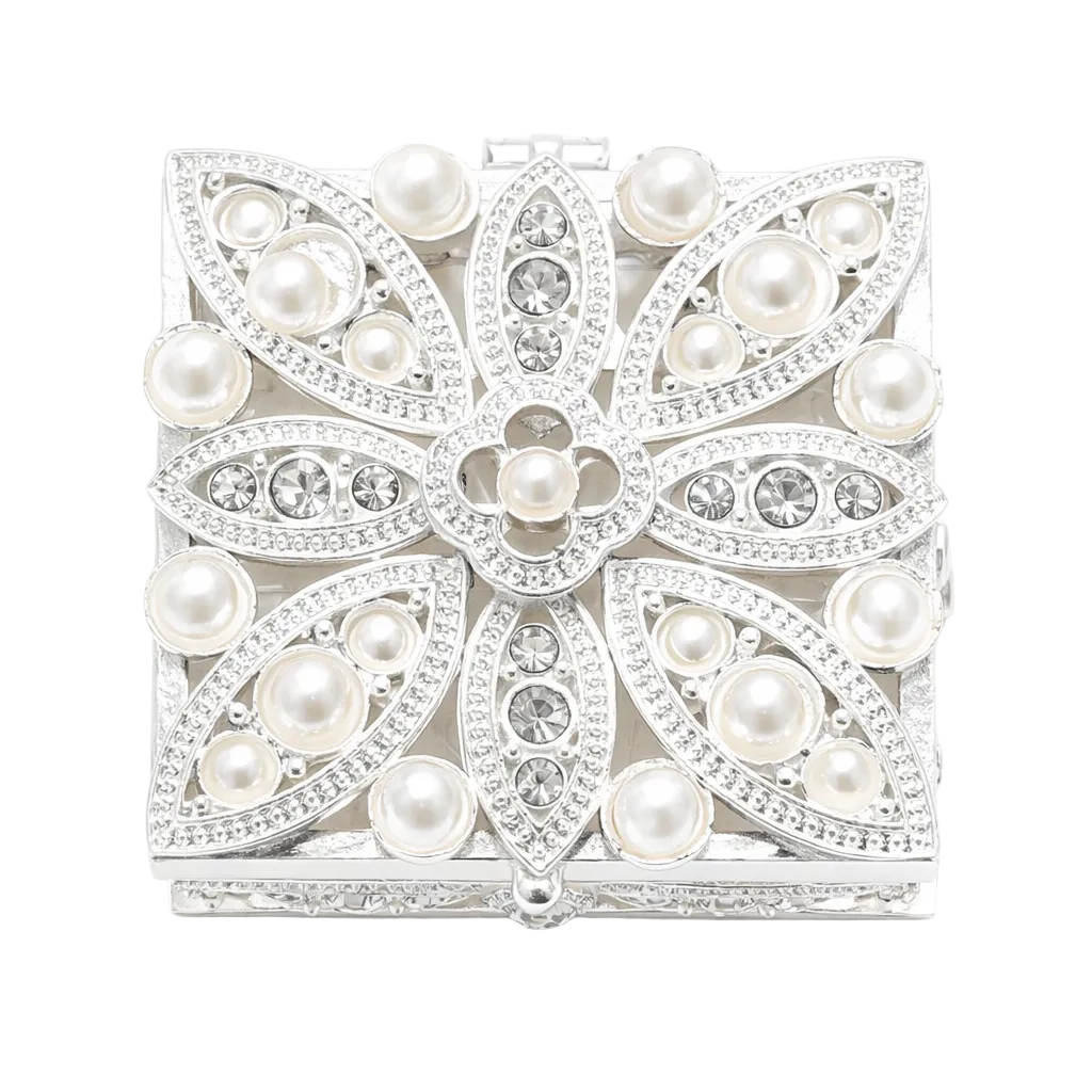 Elegant Silver Pearl Jewellery Box