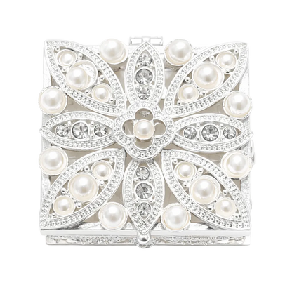 Elegant Silver Pearl Jewellery Box