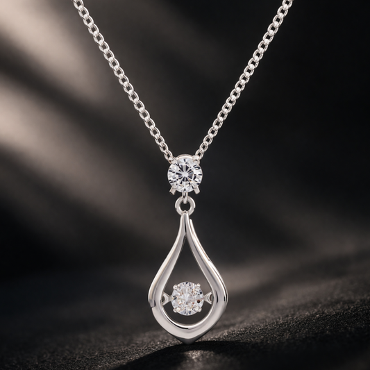 Dancing Crystal Teardrop Necklace