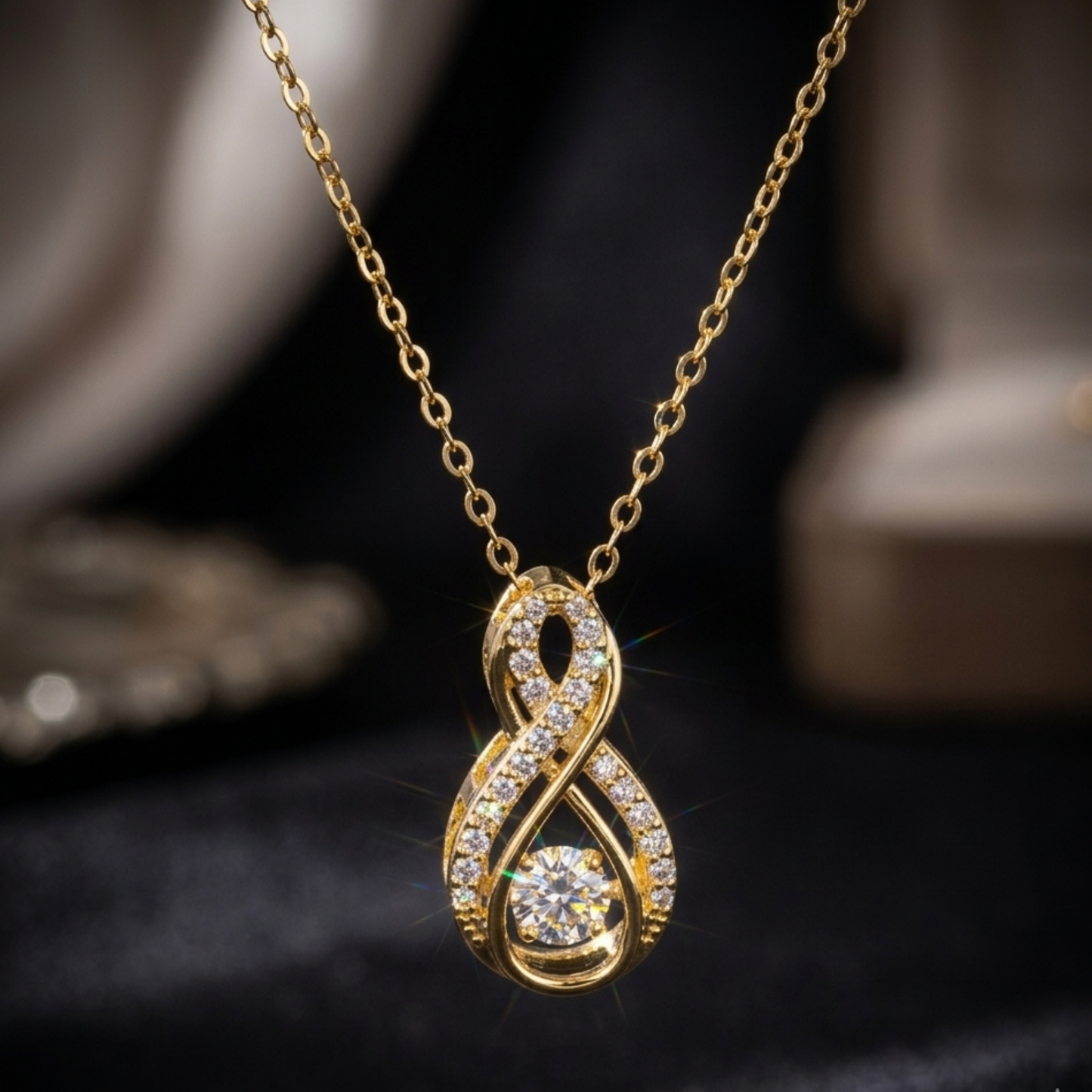 Dancing Crystal Infinity Necklace