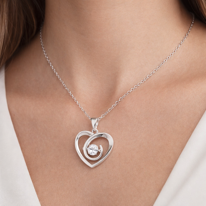 Dancing Crystal Heart Necklace