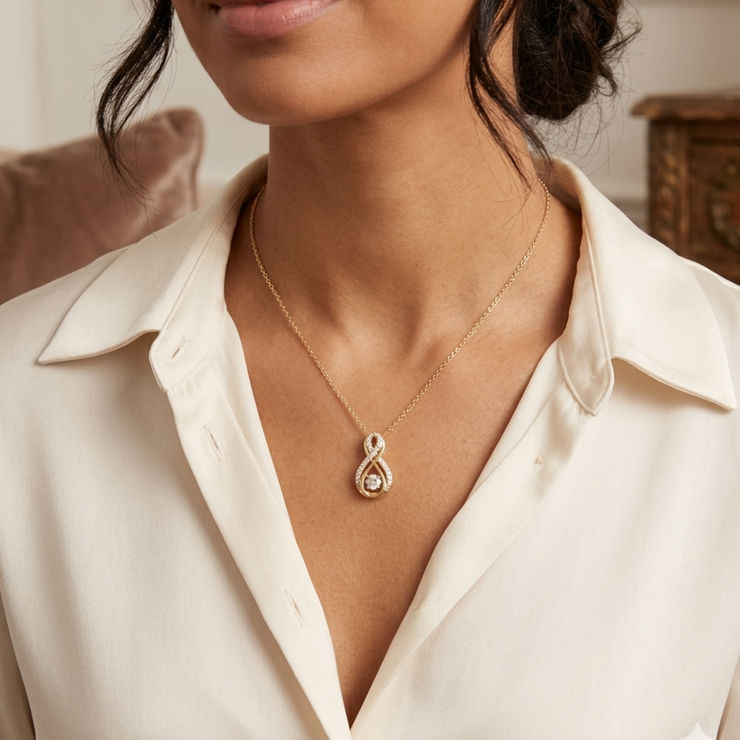Dancing Crystal Infinity Necklace