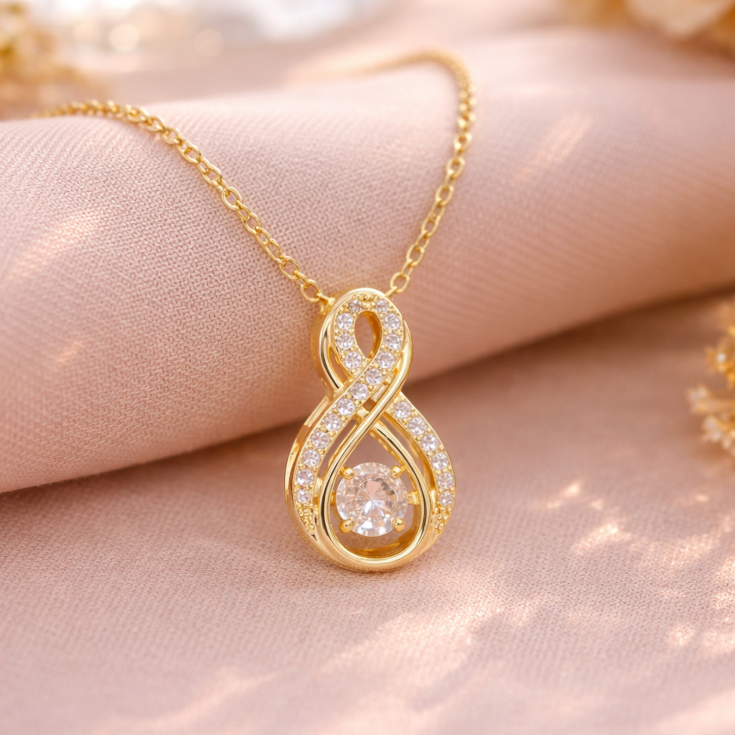 Dancing Crystal Infinity Necklace