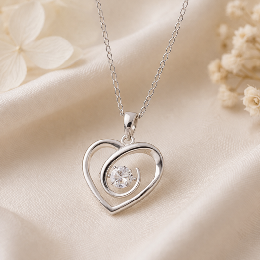 Dancing Crystal Heart Necklace