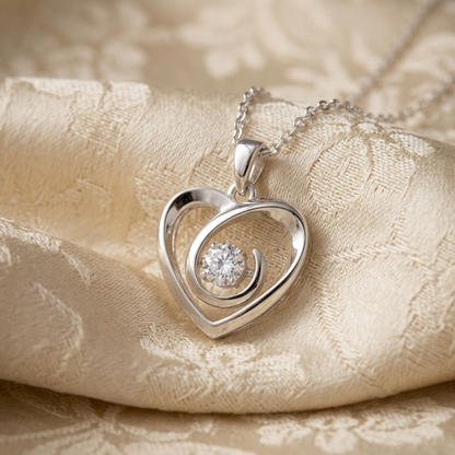 Dancing Crystal Heart Necklace