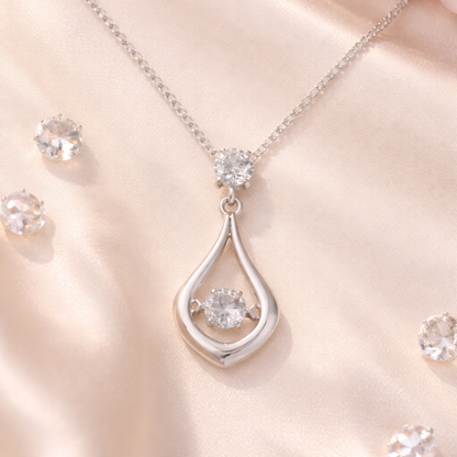 Dancing Crystal Teardrop Necklace