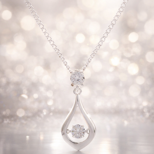 Dancing Crystal Teardrop Necklace