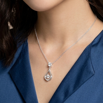 Dancing Crystal Teardrop Necklace