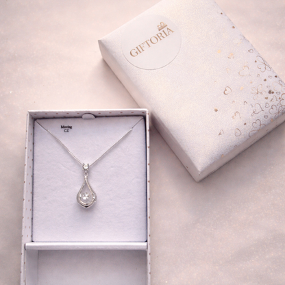 Dancing Crystal Teardrop Necklace