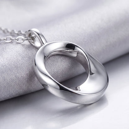 925 Sterling Silver Modern Open Circle Pendant Necklace