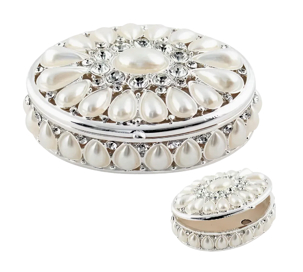 Elegant Silver Pearl Jewellery Box