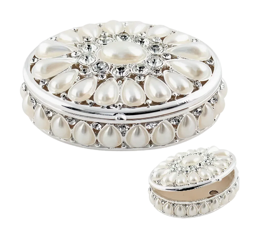 Elegant Silver Pearl Jewellery Box