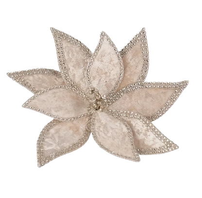 Holiday Luxe Poinsettia Clip Decoration