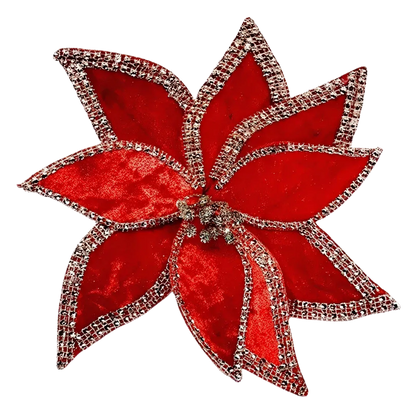 Holiday Luxe Poinsettia Clip Decoration