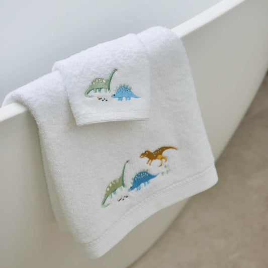 Dallying Dino Bath Gift Set – Towel & Face Washer (by Jiggle & Giggle)
