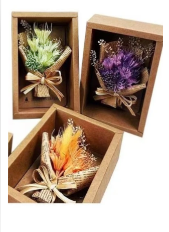 Vintage Charm Dried Flower Greeting Card