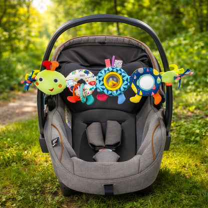 Caterpillar baby stroller chain toy clipped onto pram handle outdoor newborn gift