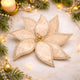 Champagne Gold Luxe Poinsettia Clip