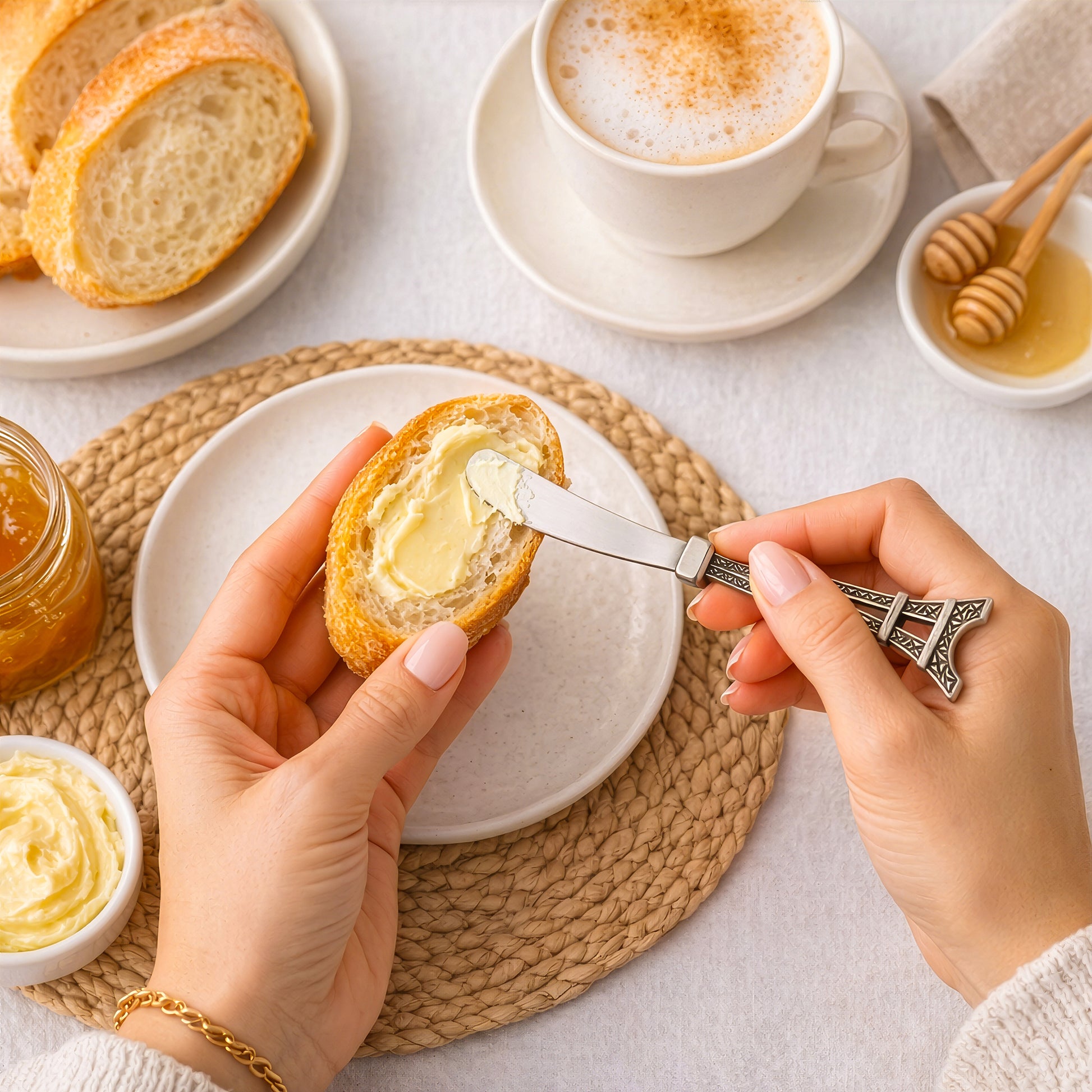 Cheese spreader set used for spreading butter on bread