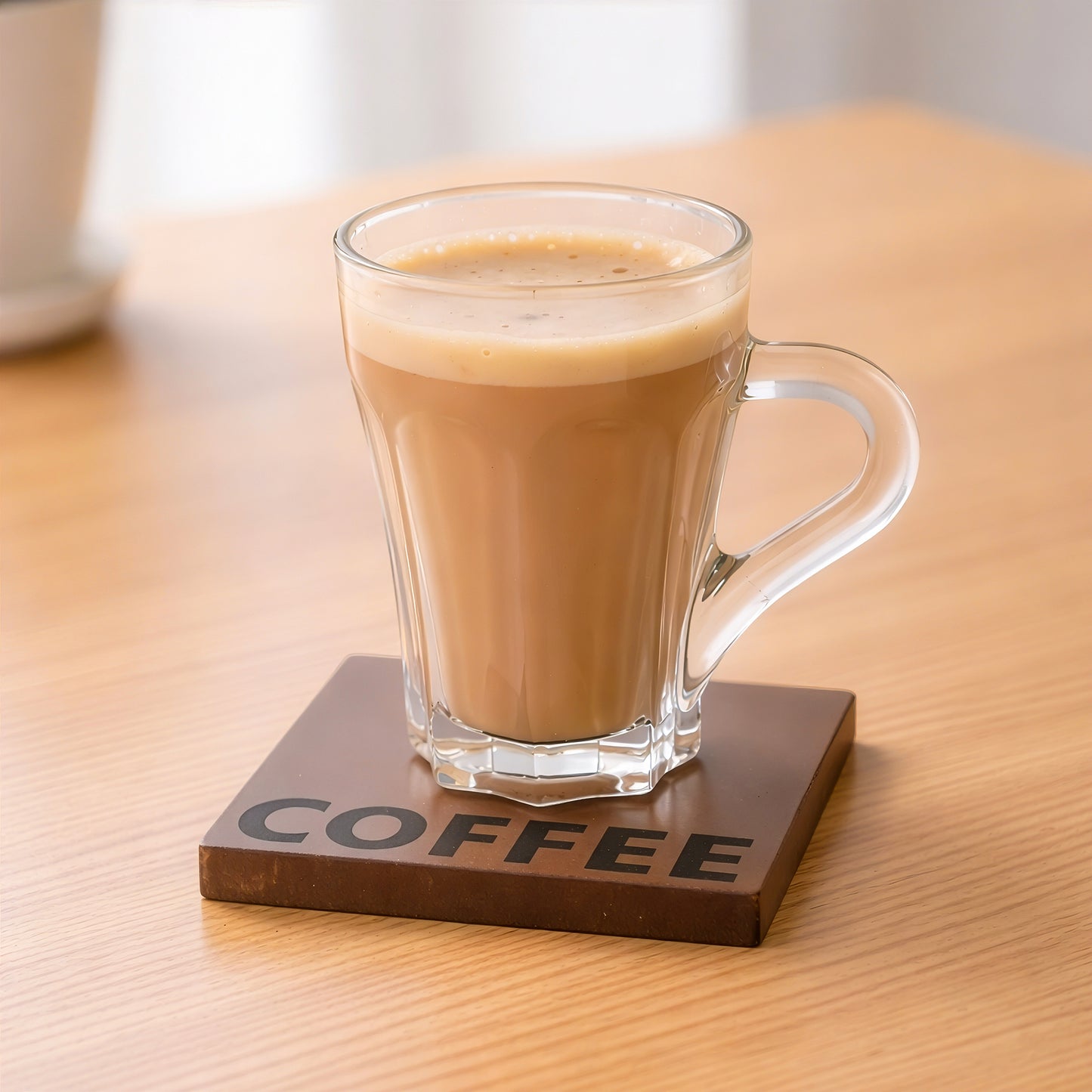 Glass coffee mug and coaster gift set for coffee lovers
