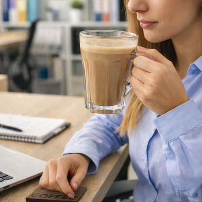 Coffee mug and coaster gift set for office desk use