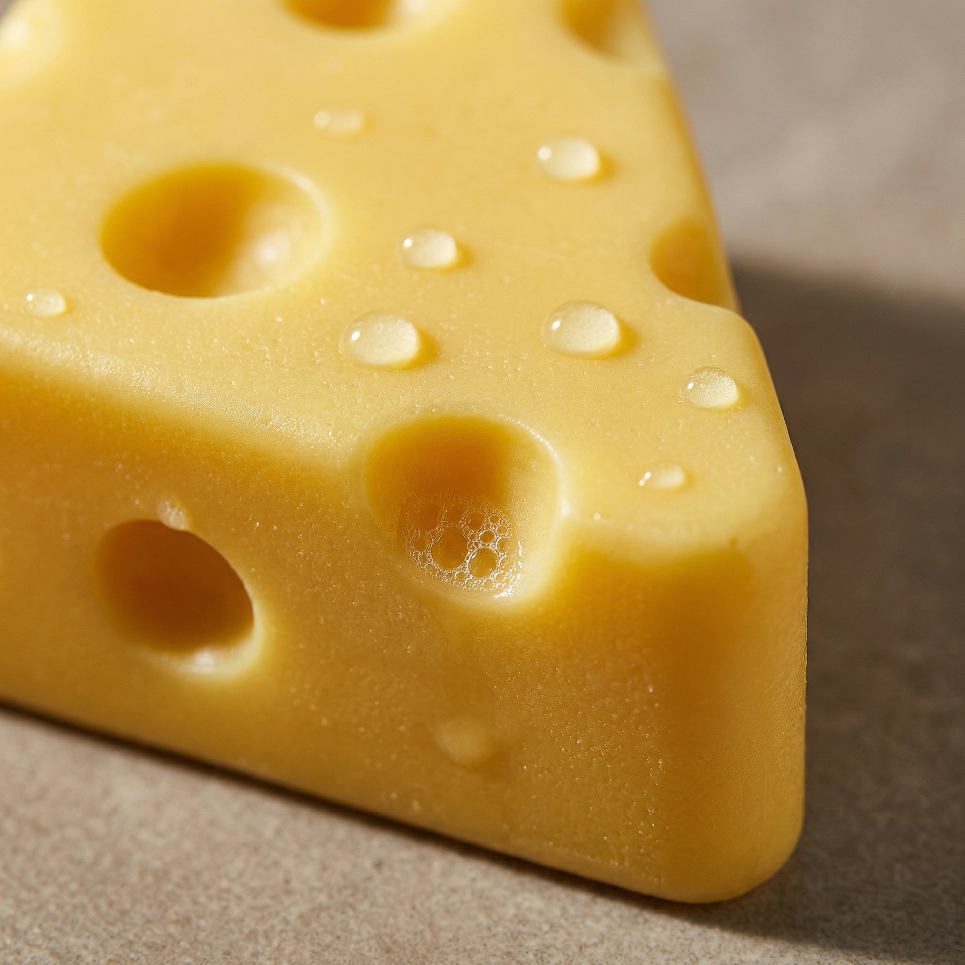 Close up of Gift Ready Cheese Silk Protein Cleansing Soap showing smooth texture and cheese detail