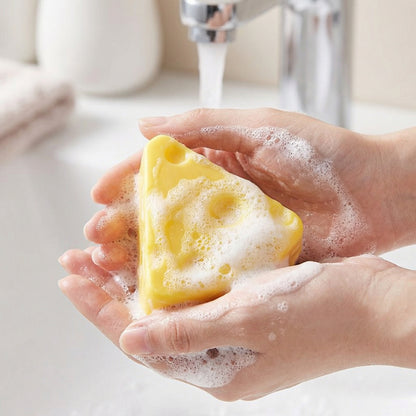 Gift Ready Cheese Silk Protein Cleansing Soap creating a rich lather during use