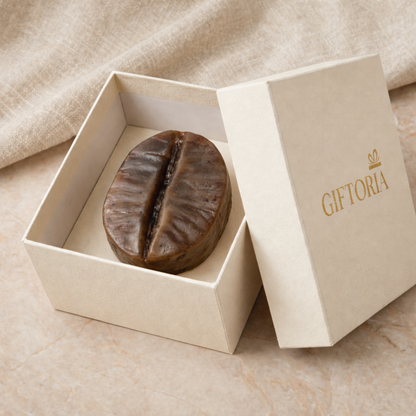 Gift-Ready Handmade Coffee Bean Soap styled with Giftoria gift box 
