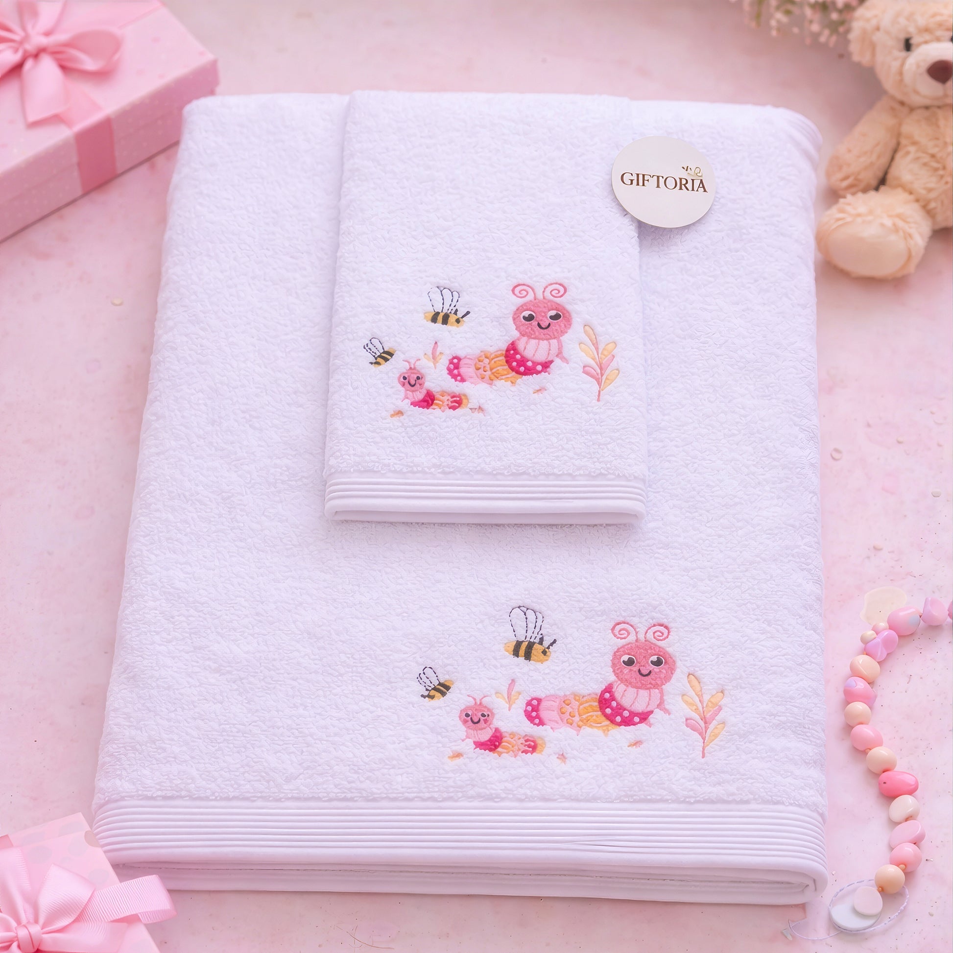 Little Critters pink baby bath gift set by Giftoria Australia