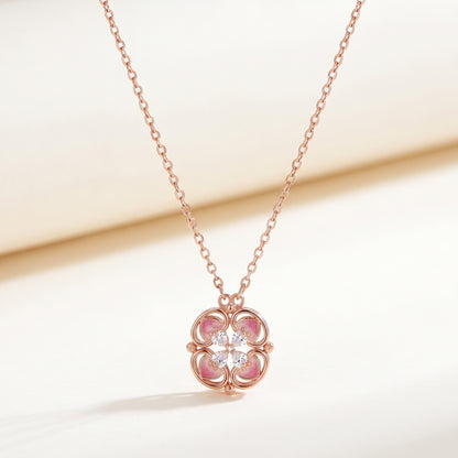 Minimal product photo of 925 sterling silver rose gold lucky clover necklace