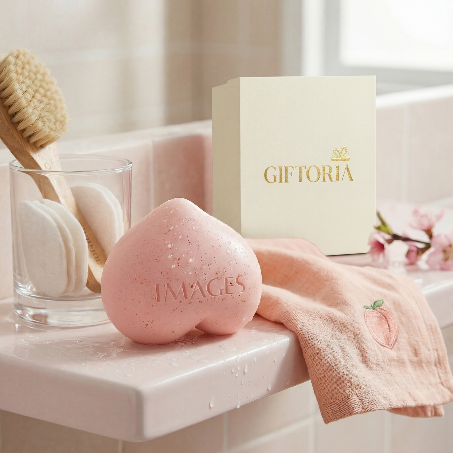 Peach Shaped Silk Protein Cleansing Soap