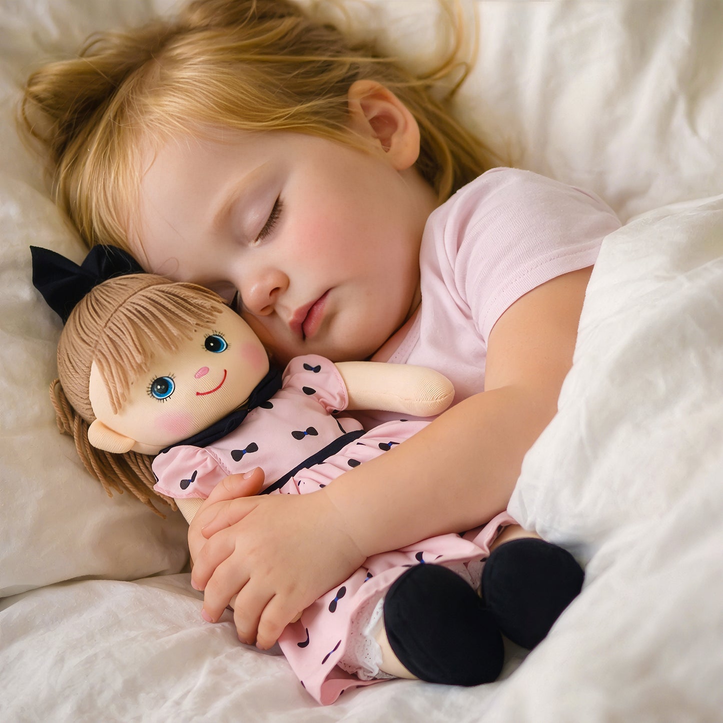Mia plush doll toy as bedtime companion for kids