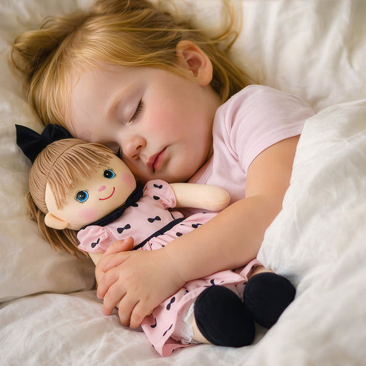 Mia plush doll toy as bedtime companion for kids